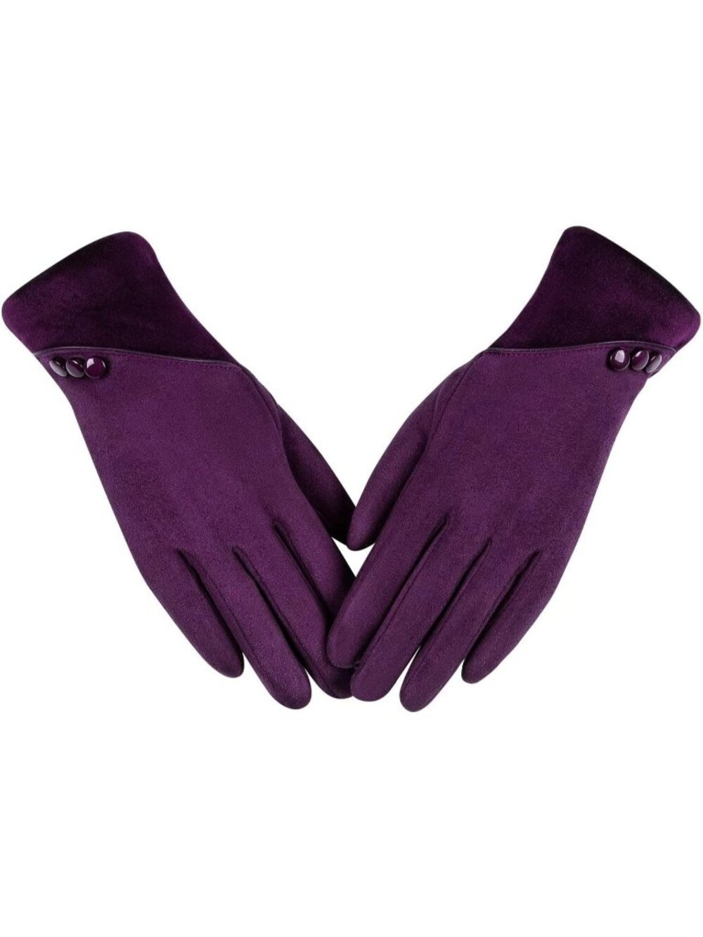 Women Burgundy Winter WarmTexting Fingers Fleece Lined Windproof Gloves
